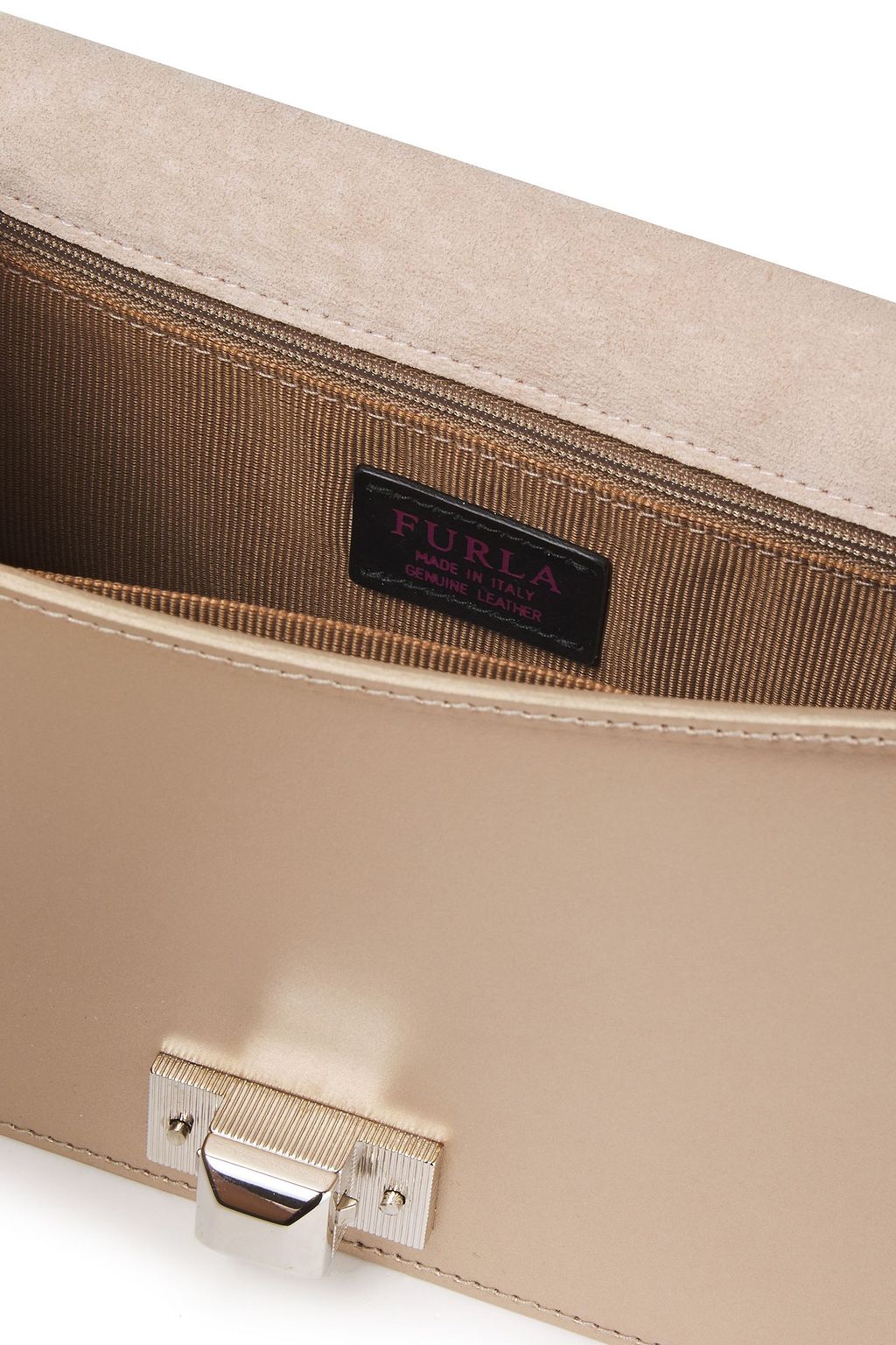 FURLA Mimi leather and metallic ayers shoulder bag