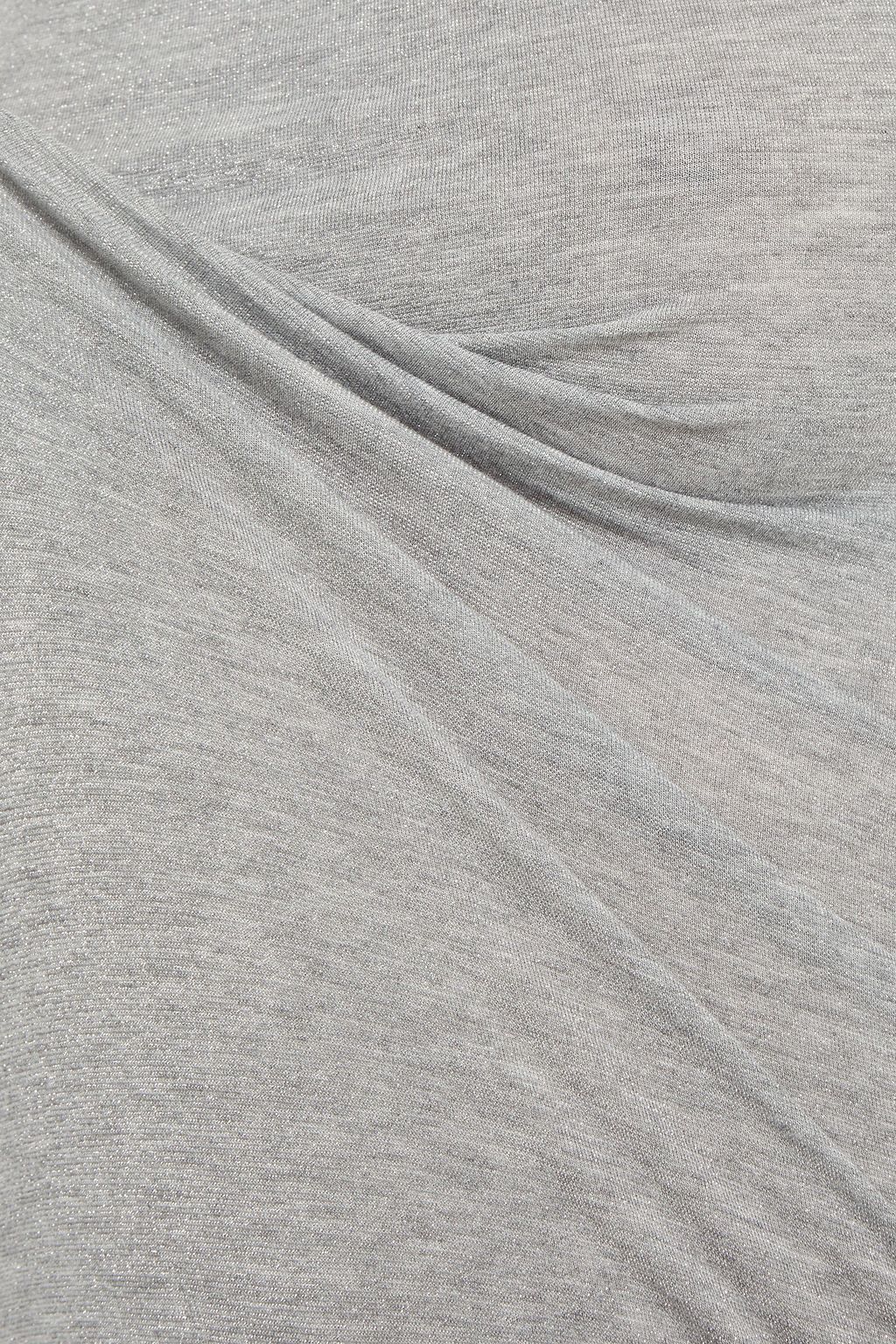 ENZA COSTA Metallic jersey turtleneck top