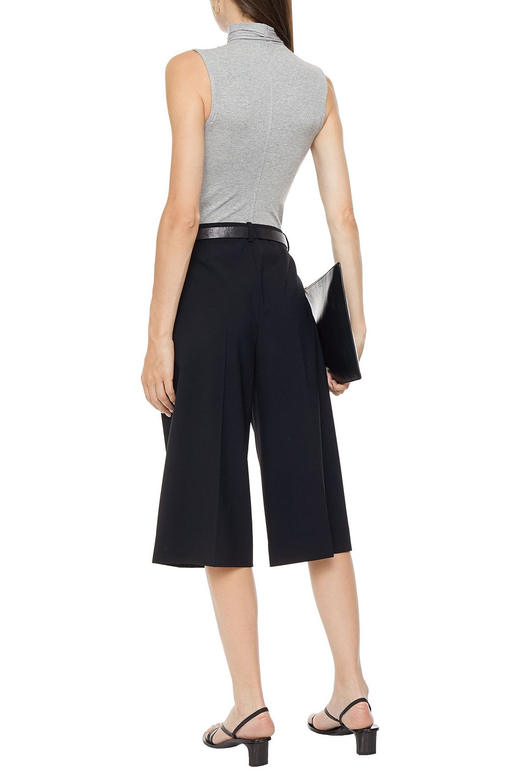 ENZA COSTA Metallic jersey turtleneck top