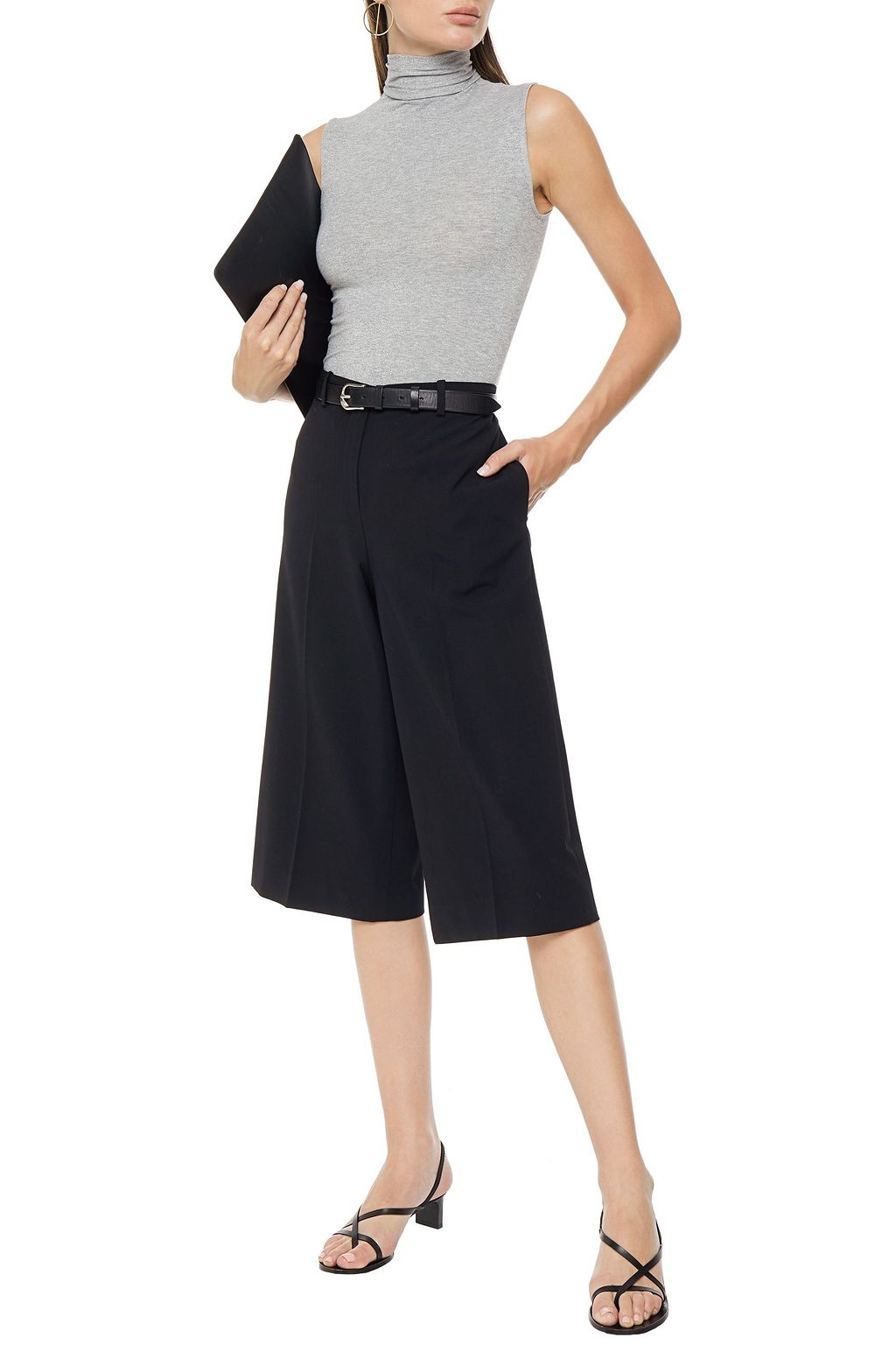 ENZA COSTA Metallic jersey turtleneck top