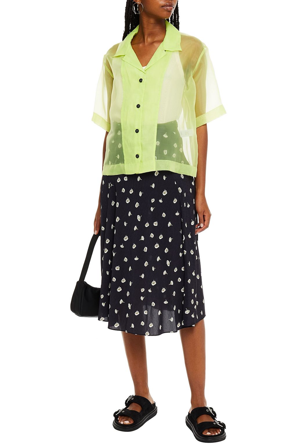RAG & BONE Floral-print jacquard midi skirt
