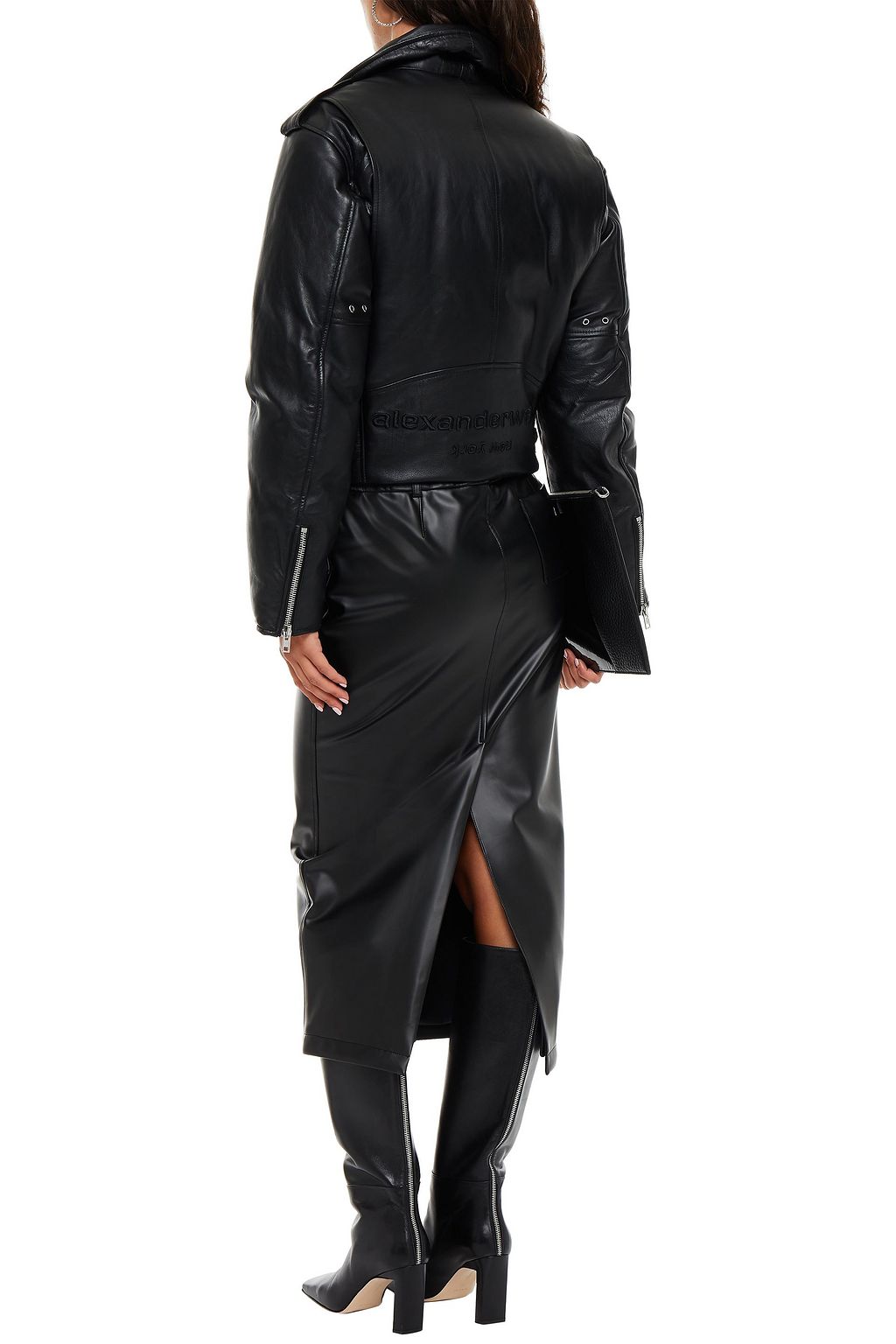 ALEXANDER WANG Leather down biker jacket