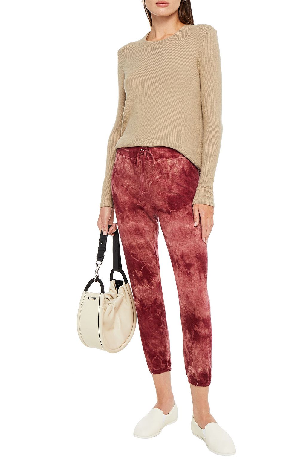 ENZA COSTA Cropped TENCEL™,  silk and cashmere-blend track pants