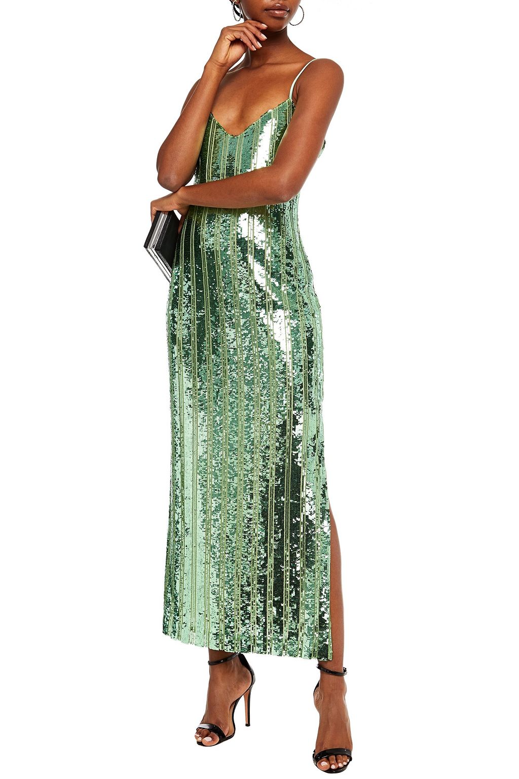 GALVAN  LONDON Stargaze sequined tulle maxi dress