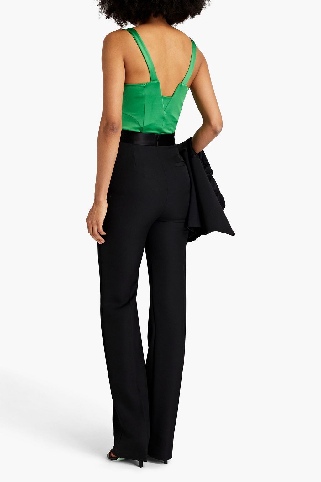 GALVAN  LONDON Cutout satin-jersey bodysuit