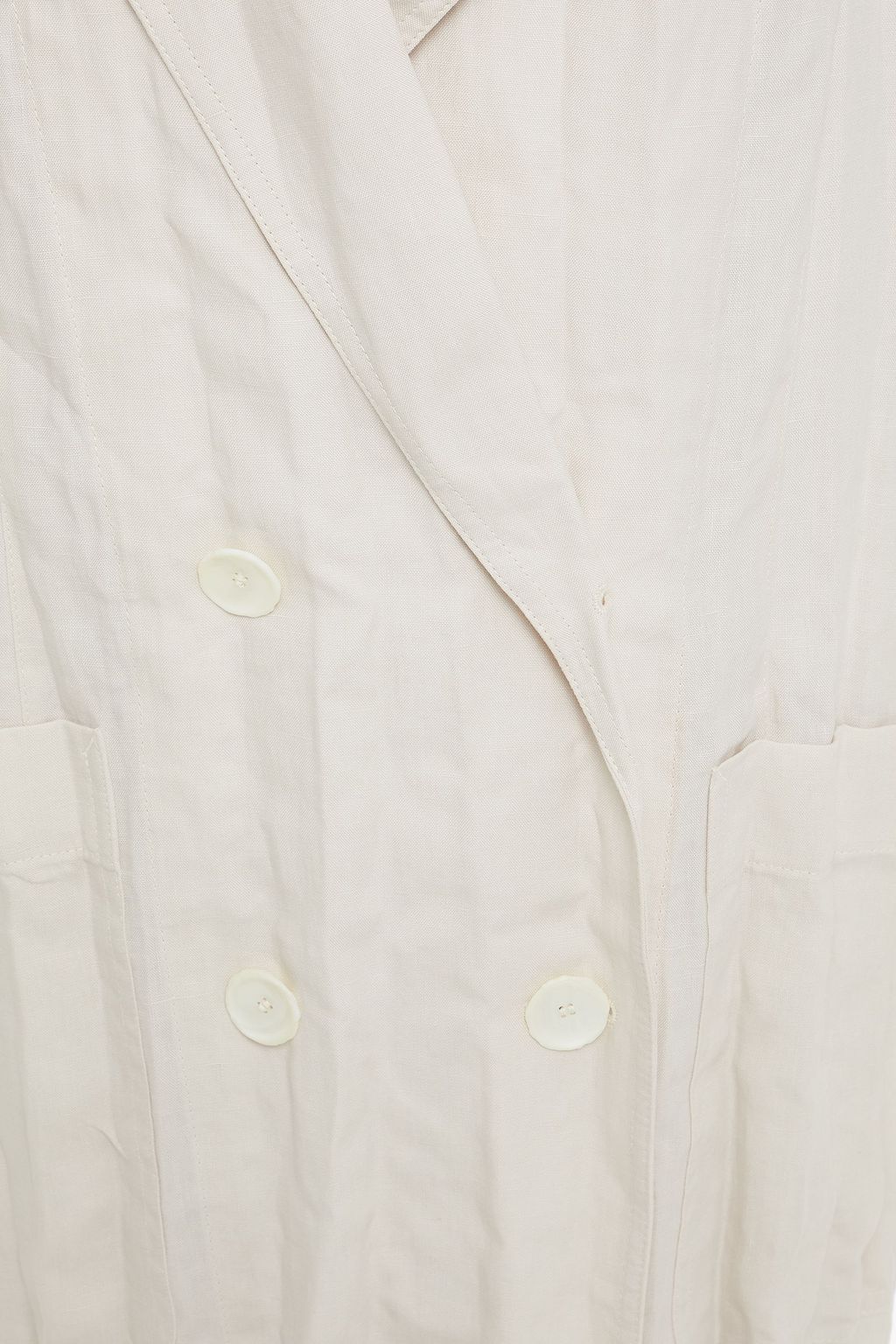 ACNE STUDIOS Double-breasted plissé linen coat