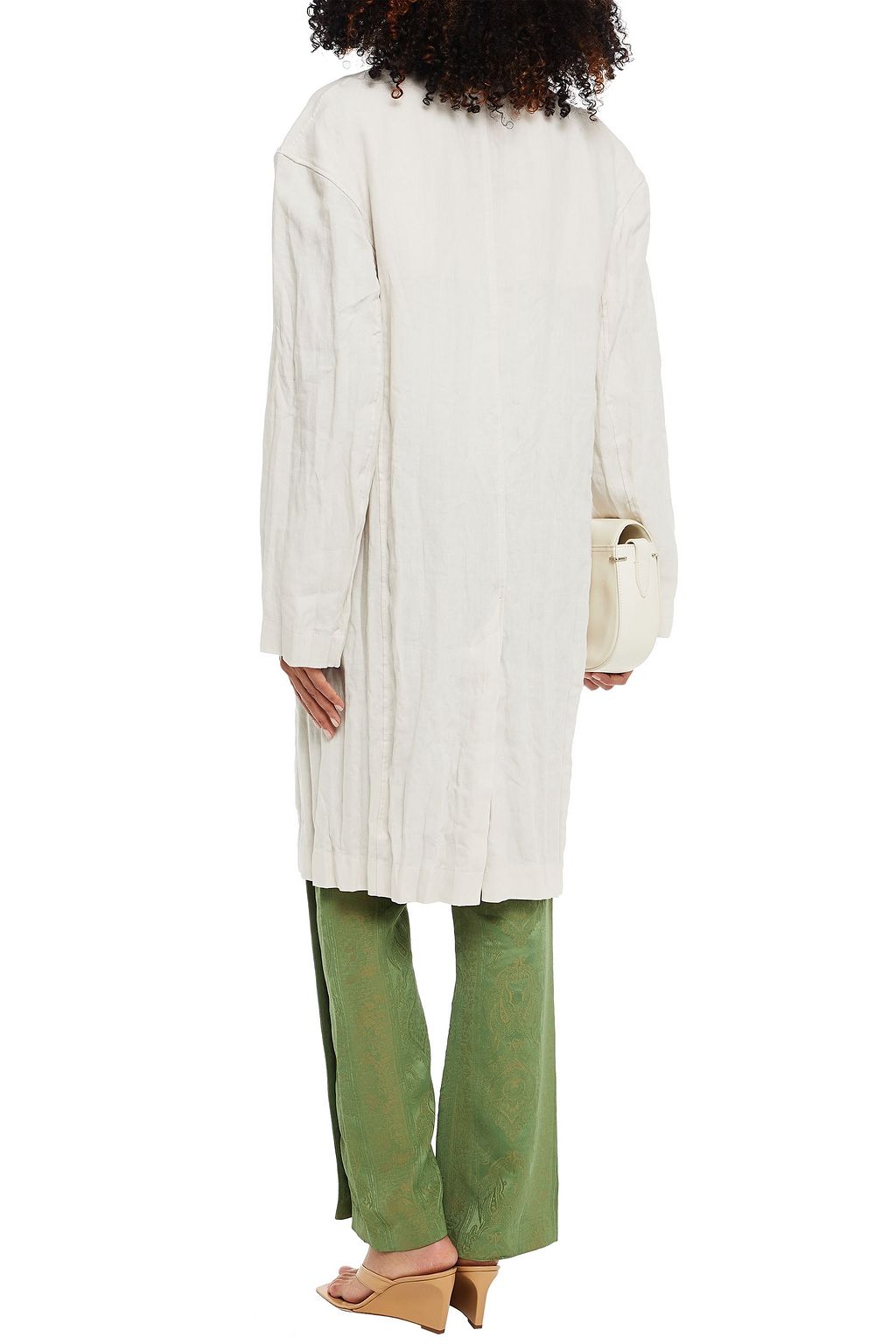 ACNE STUDIOS Double-breasted plissé linen coat