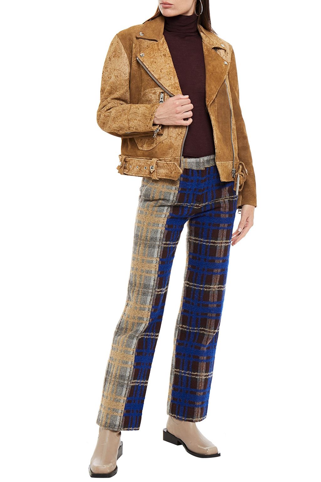ACNE STUDIOS Distressed suede biker jacket