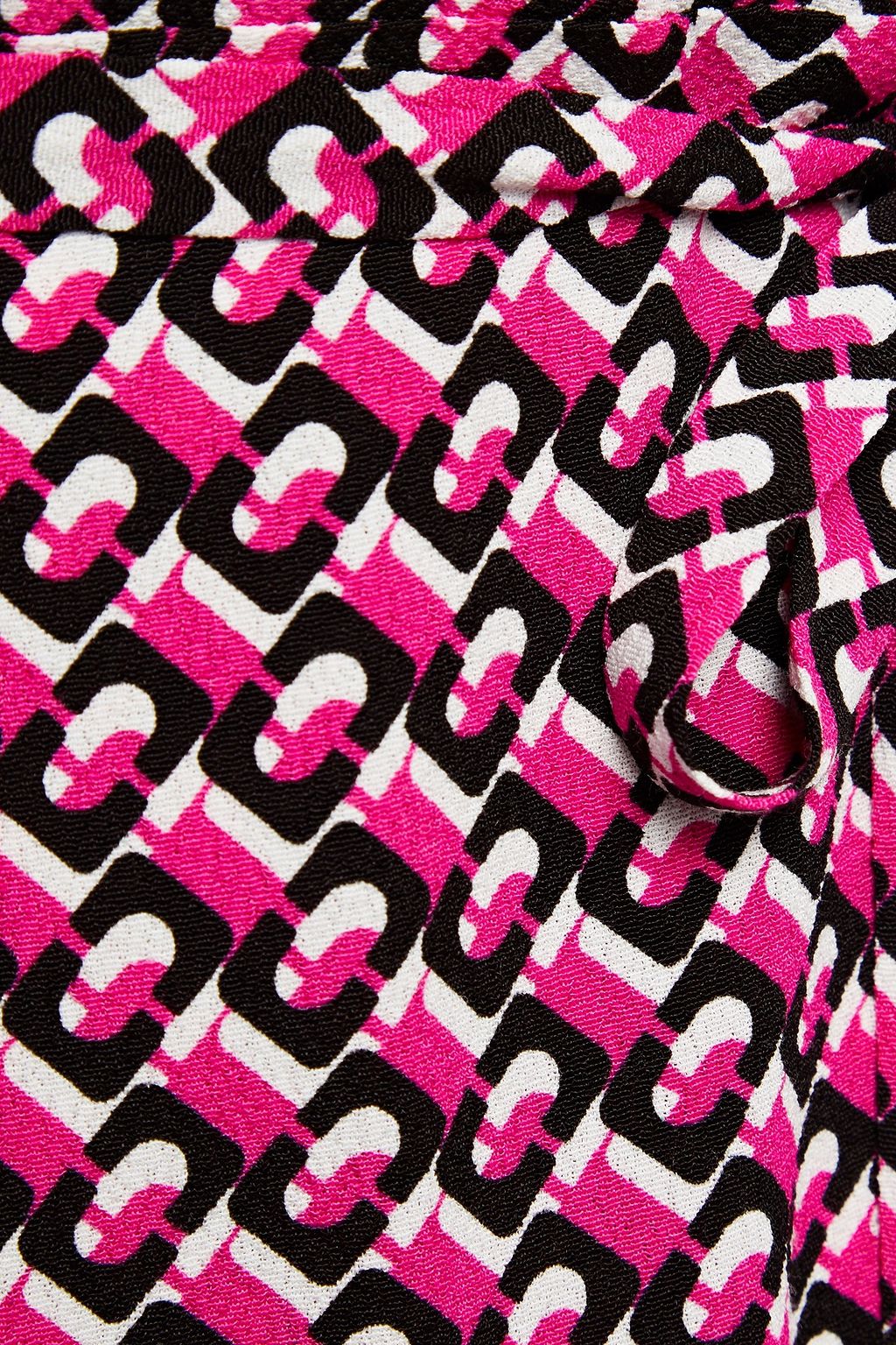 DIANE VON FURSTENBERG Ruffle-trimmed printed crepe mini wrap dress