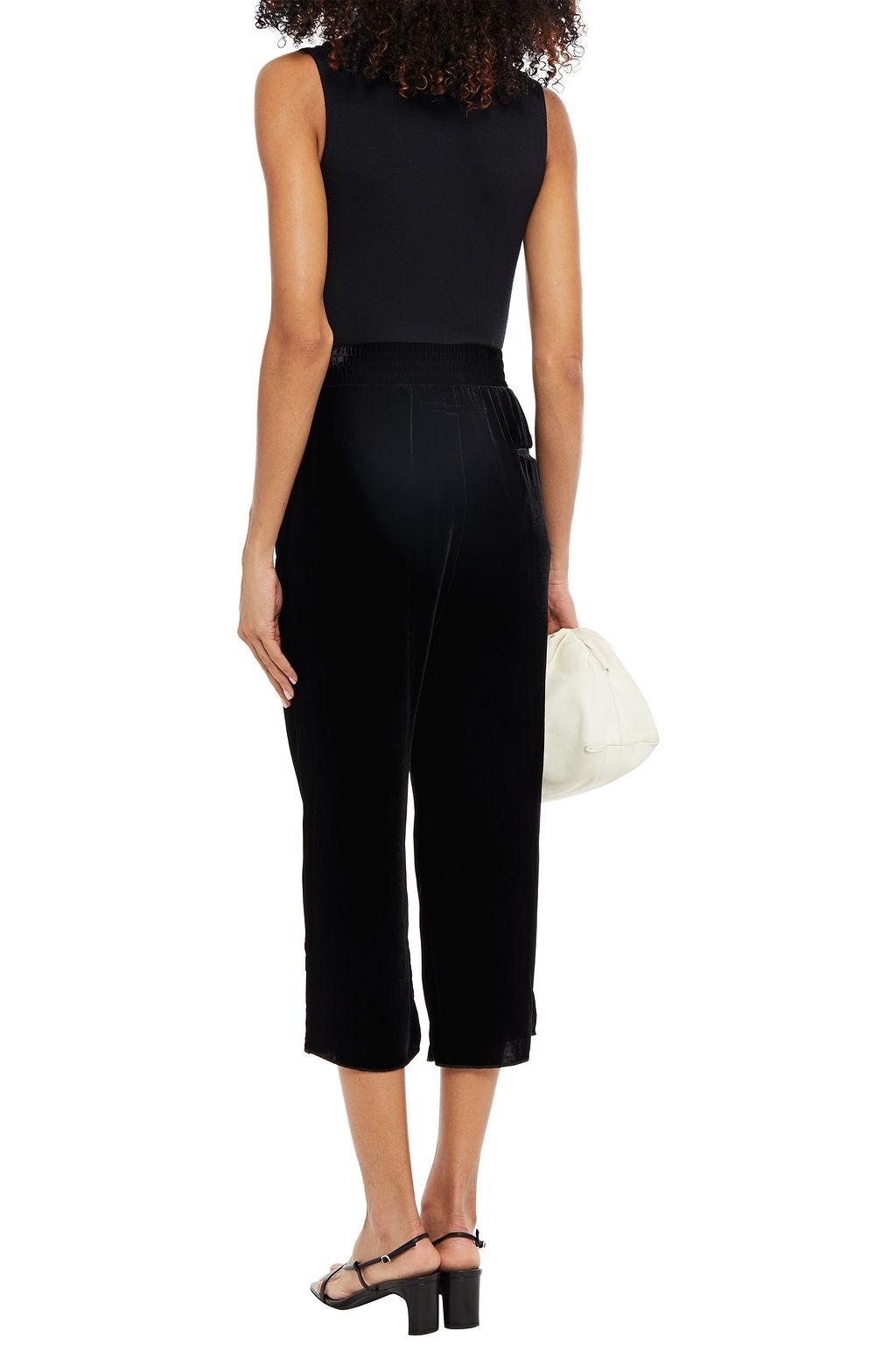 ENZA COSTA Cropped velvet straight-leg pants