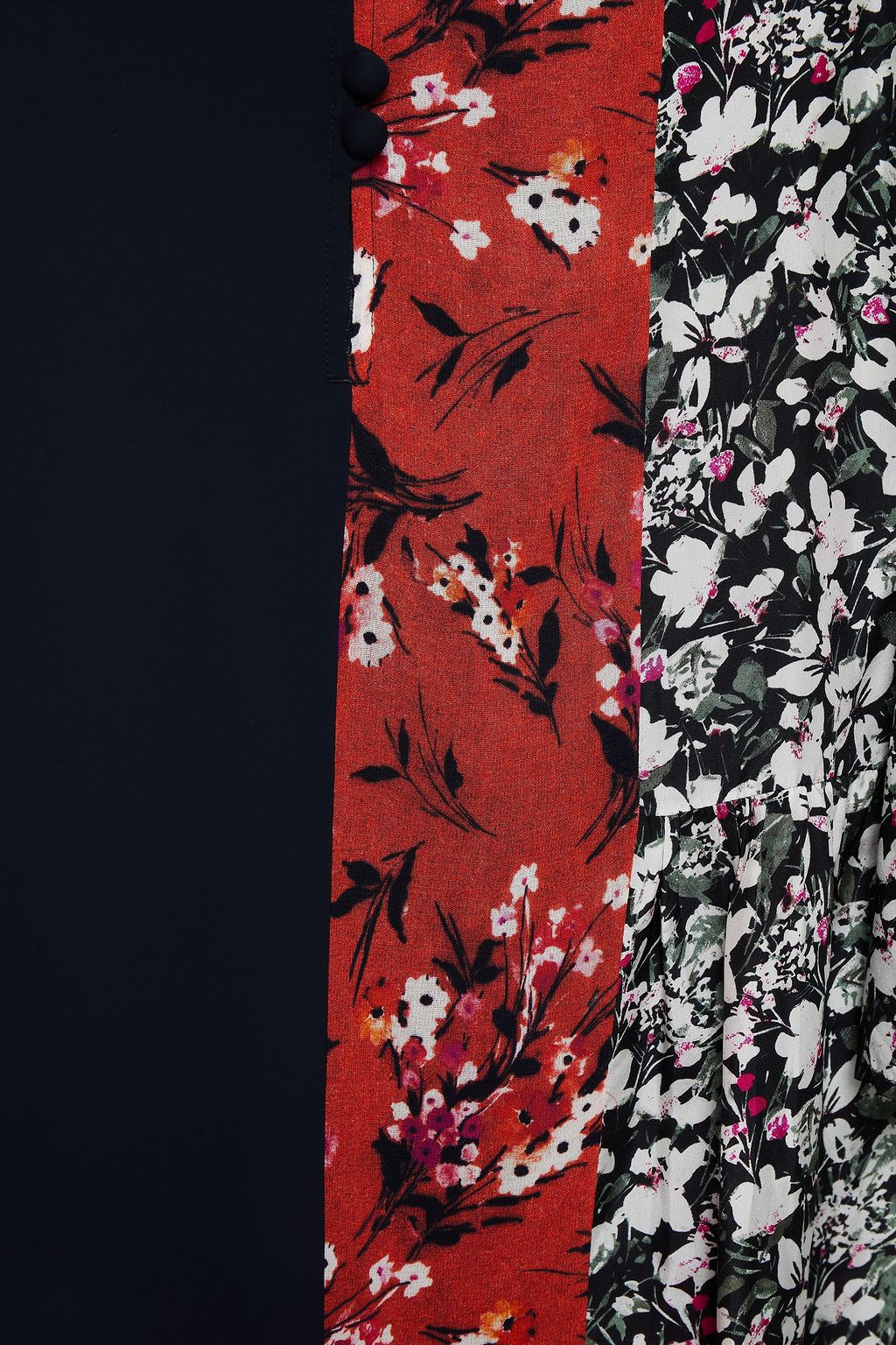 ACNE STUDIOS Crepe-paneled printed voile dress