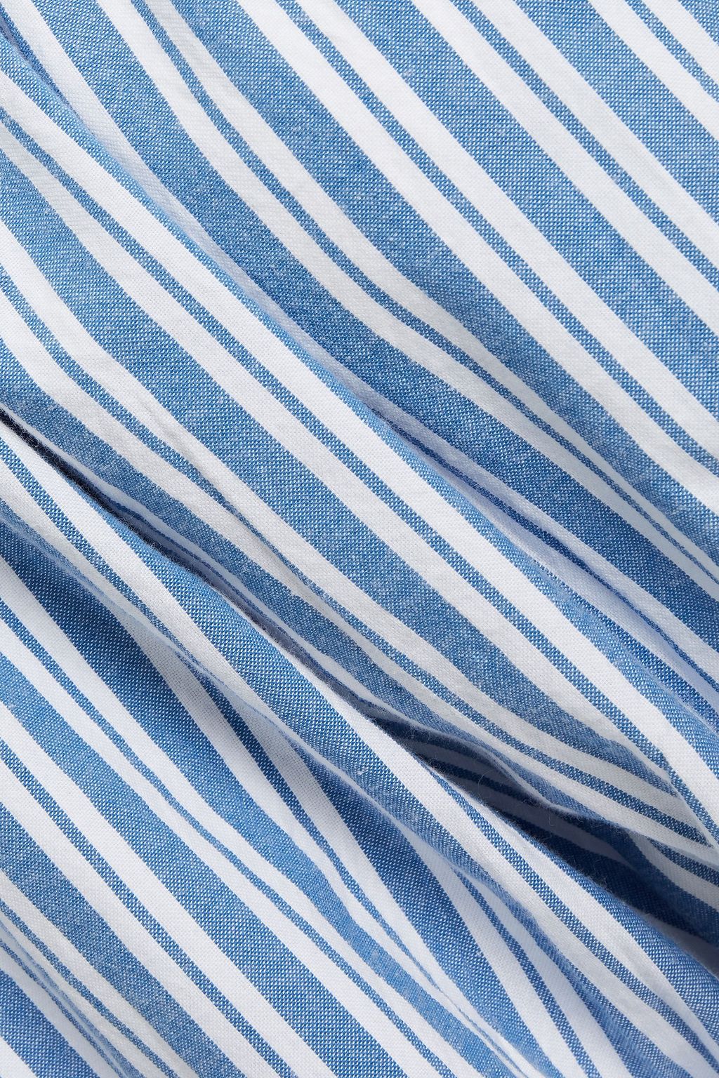 MELISSA ODABASH Danna cropped gathered striped cotton top