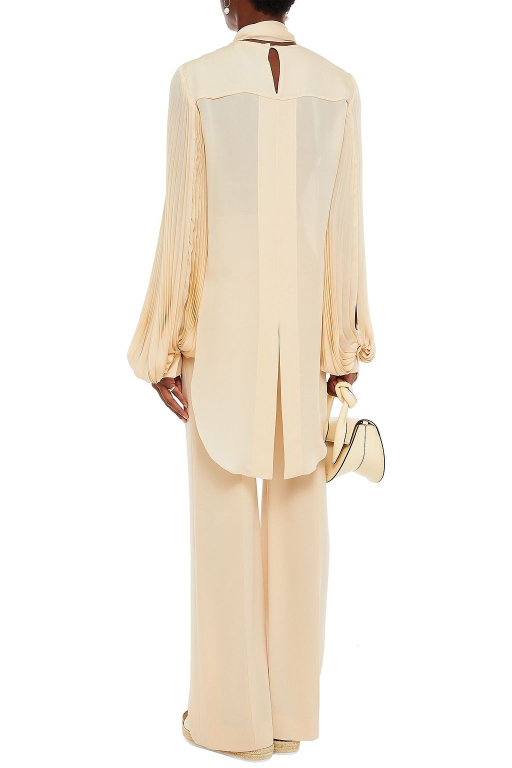 CHLOÉ Pleated silk crepe de chine blouse