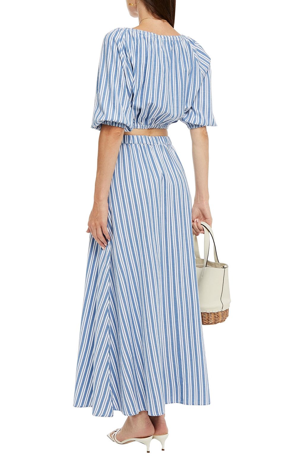 MELISSA ODABASH Kelly striped cotton maxi skirt