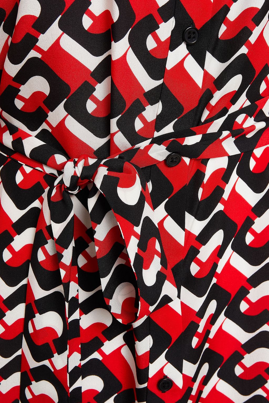 DIANE VON FURSTENBERG Belted printed silk crepe de chine shirt dress