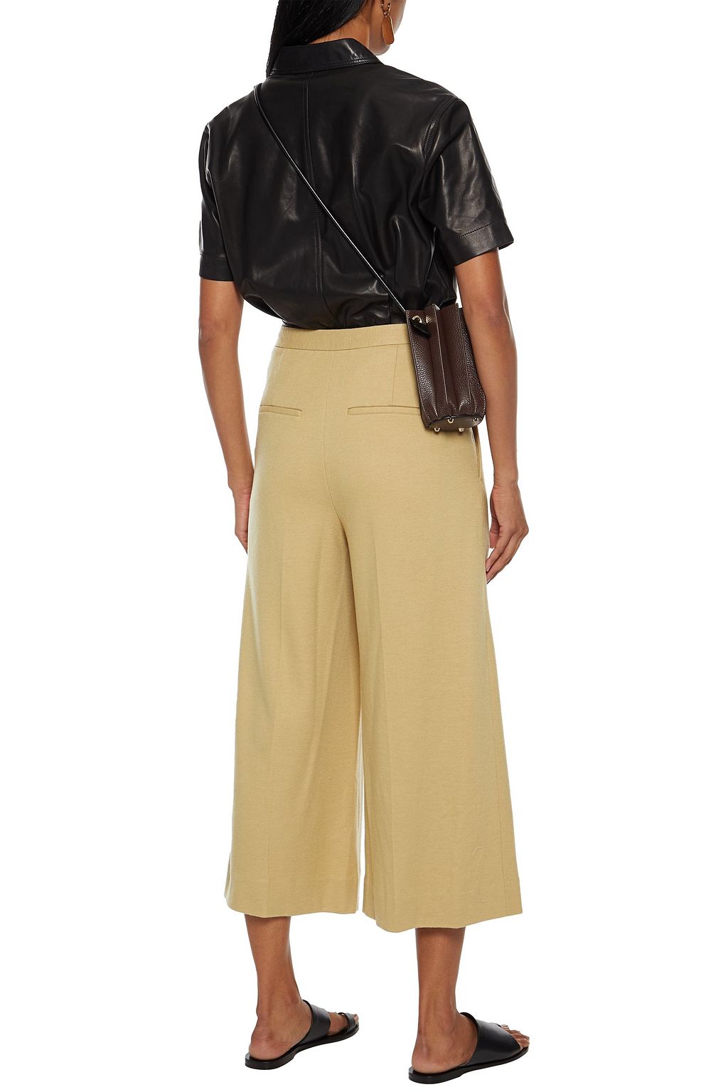 VINCE. Wool-blend felt culottes