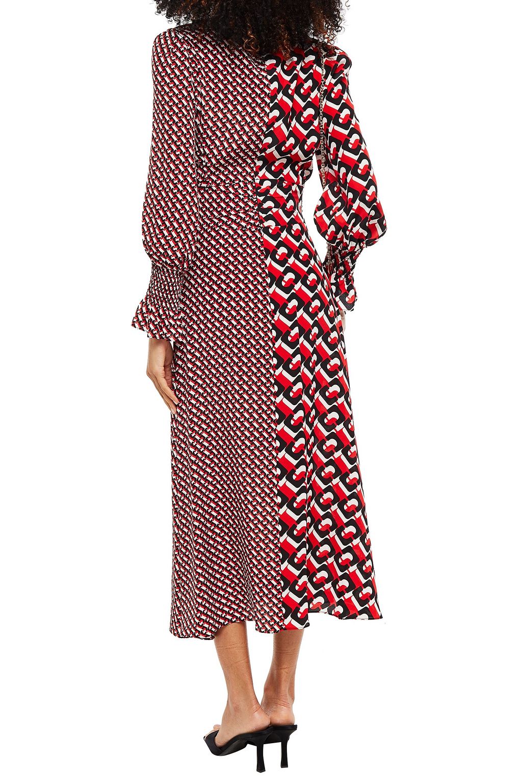 DIANE VON FURSTENBERG Knotted printed silk crepe de chine midi dress