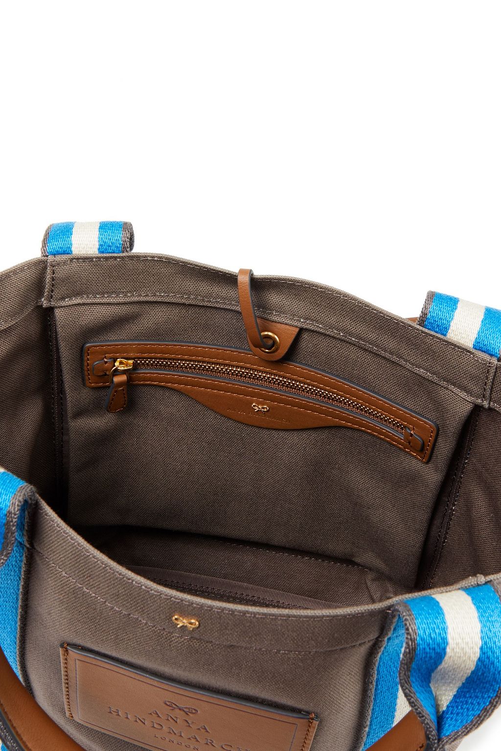ANYA HINDMARCH Pont striped cotton-canvas tote