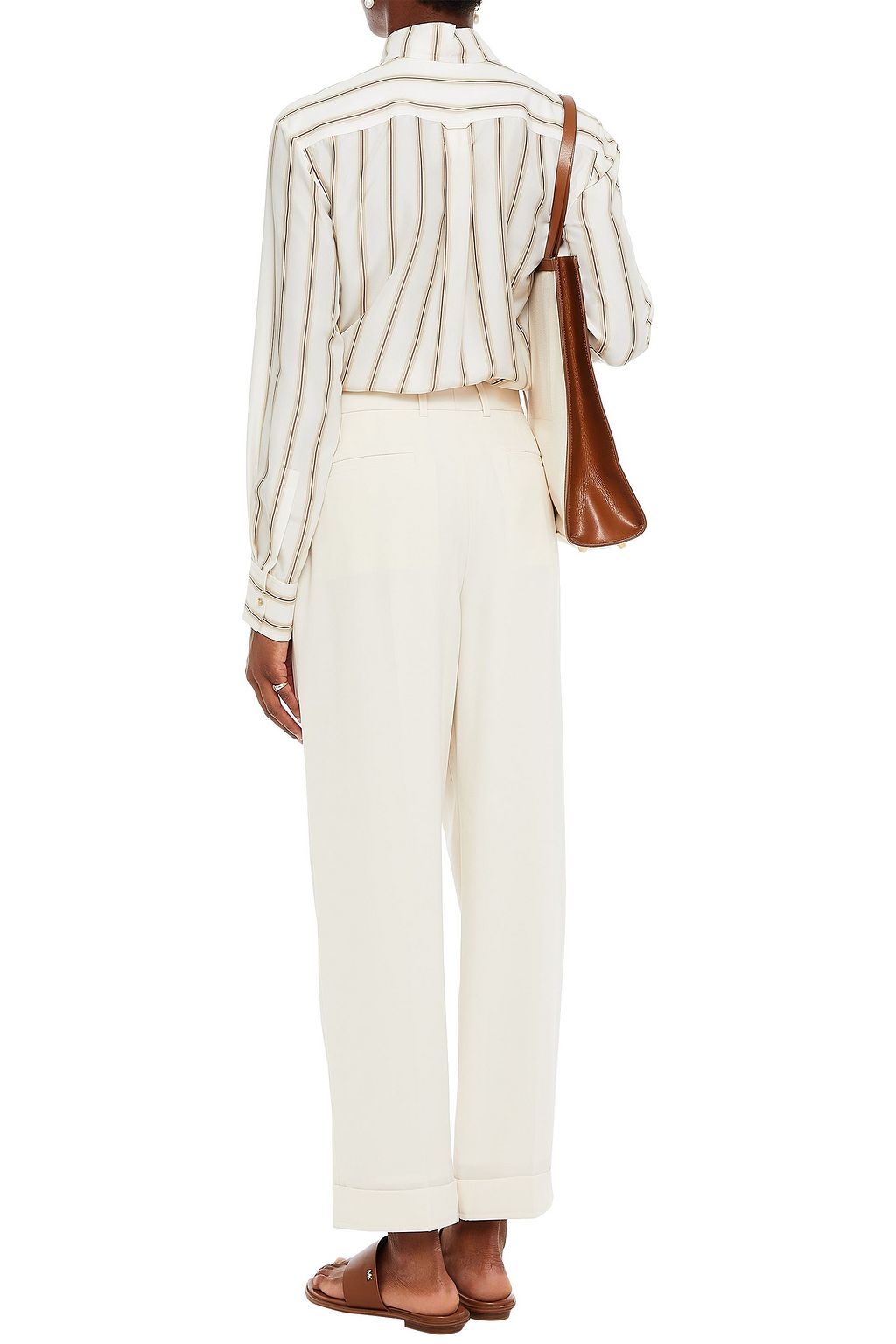 CHLOÉ Tie-neck striped silk blouse