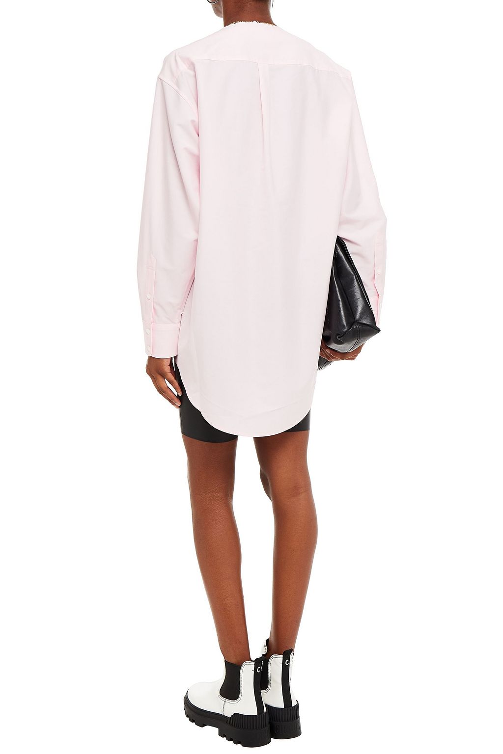 ALEXANDER WANG Chain-embellished Lyocell-blend poplin shirt