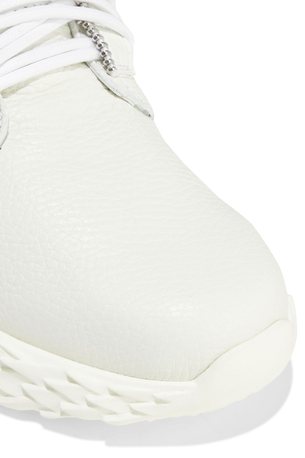 GIUSEPPE ZANOTTI Urchin shearling-trimmed smooth and textured-leather high-top sneakers
