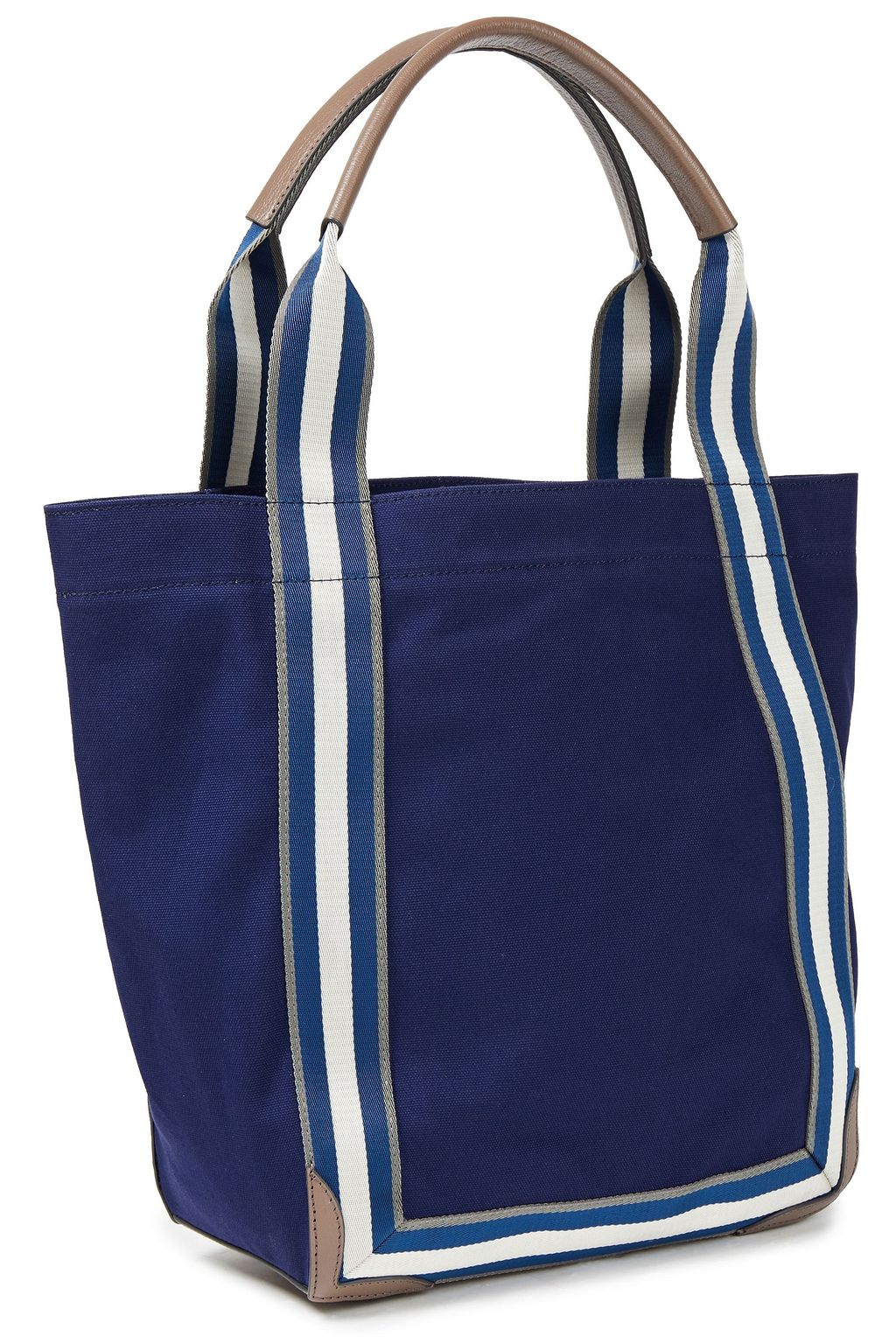 ANYA HINDMARCH Appliquéd striped cotton-canvas tote