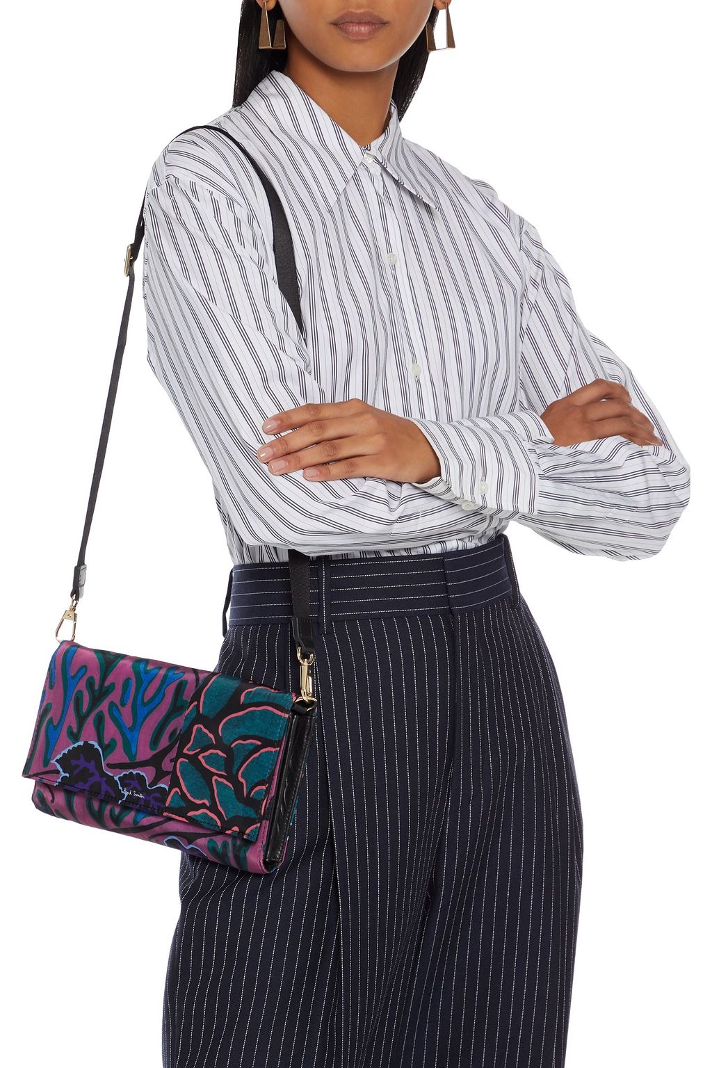 PAUL SMITH Convertible paneled printed shell shoulder bag
