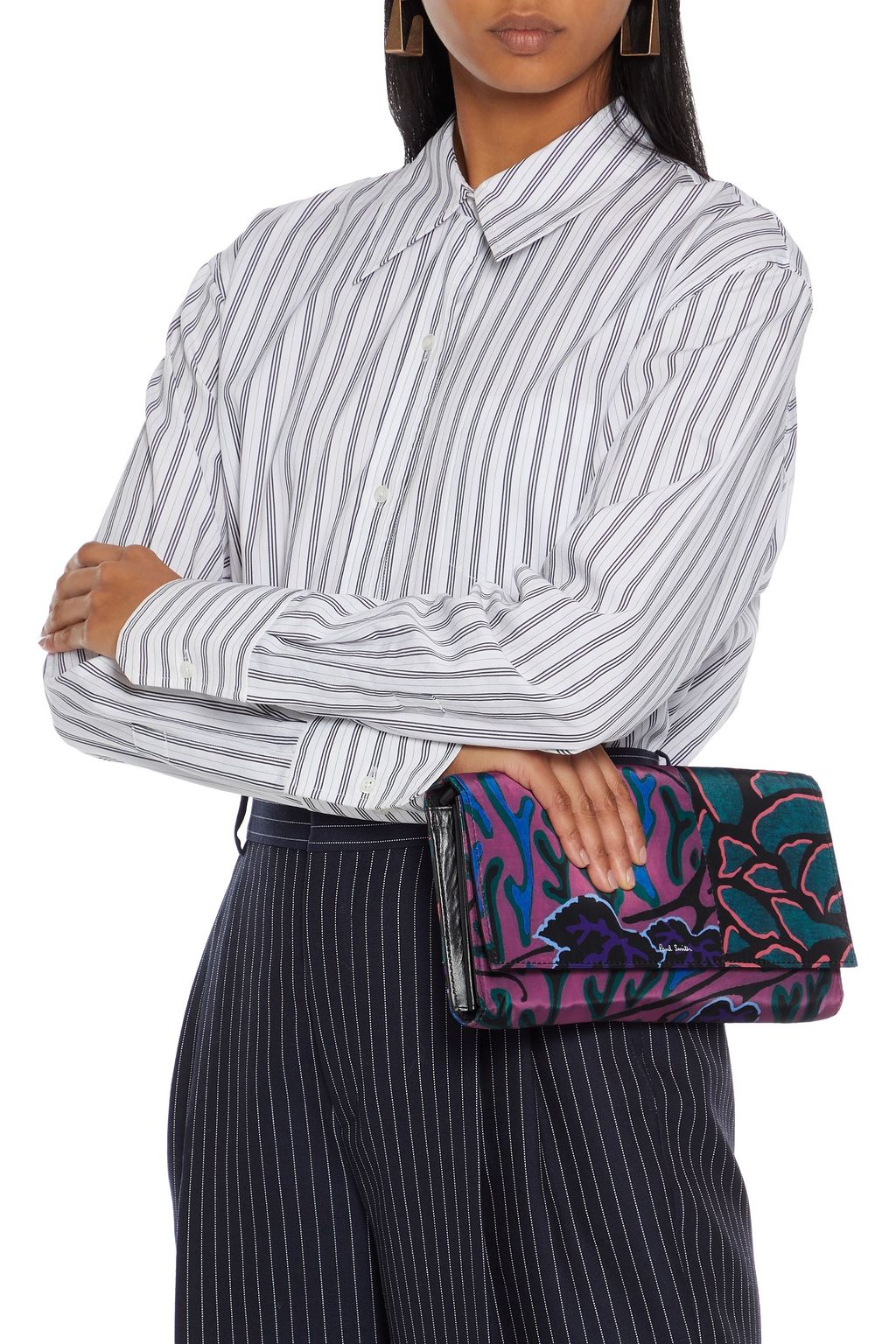 PAUL SMITH Convertible paneled printed shell shoulder bag