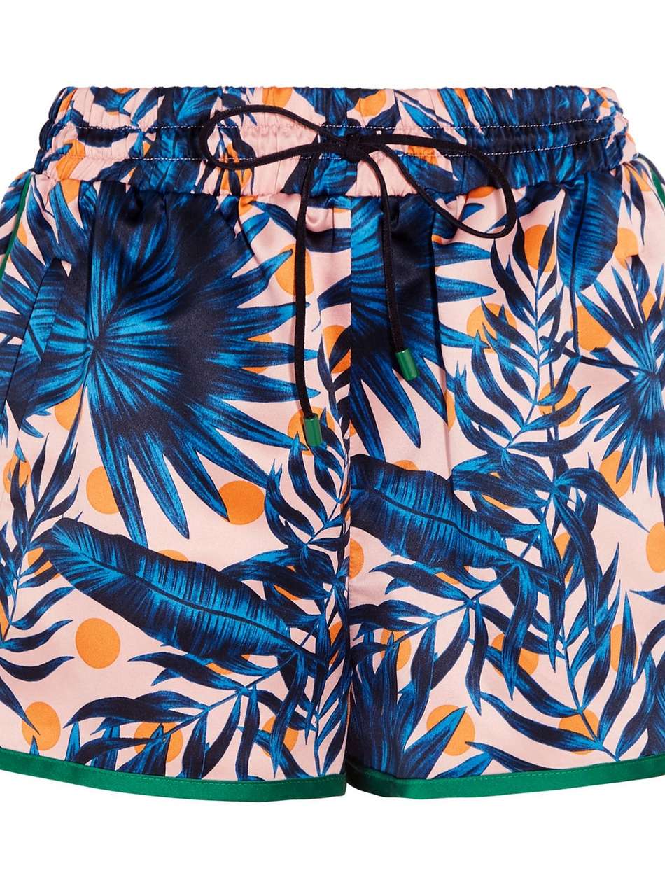 printed satin shorts