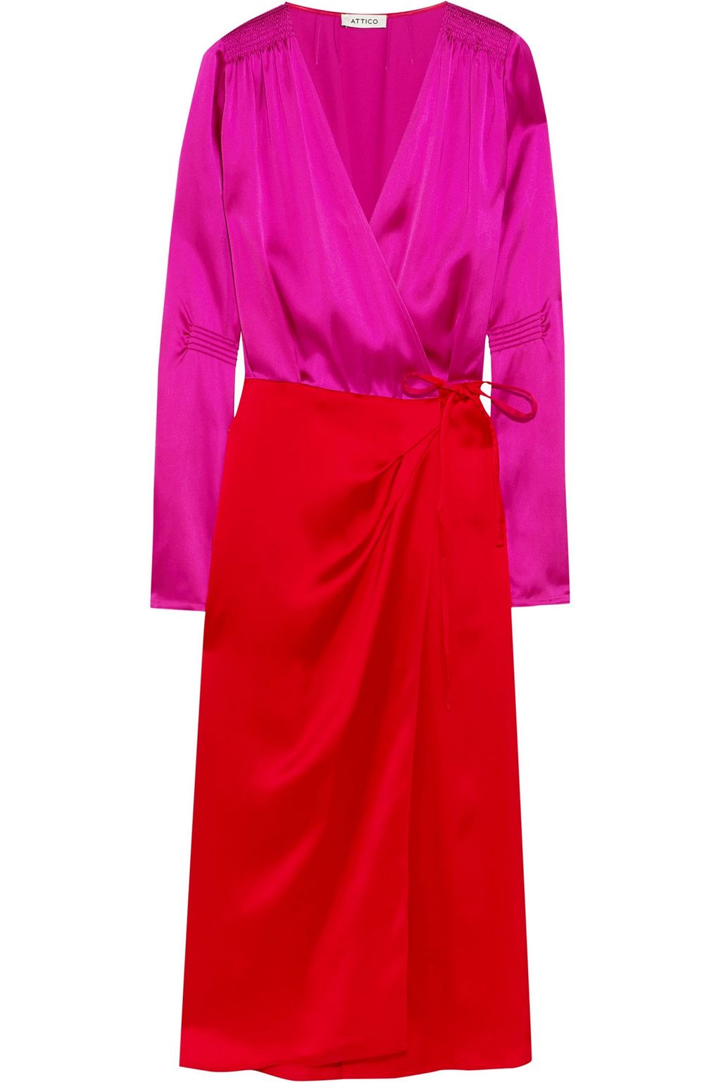 bright pink wrap dress