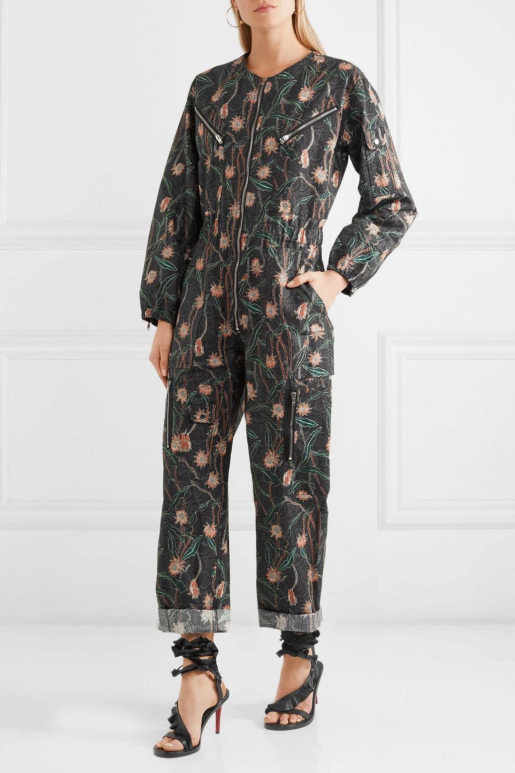 ISABEL MARANT Laney floral-print cotton and linen-blend jumpsuit