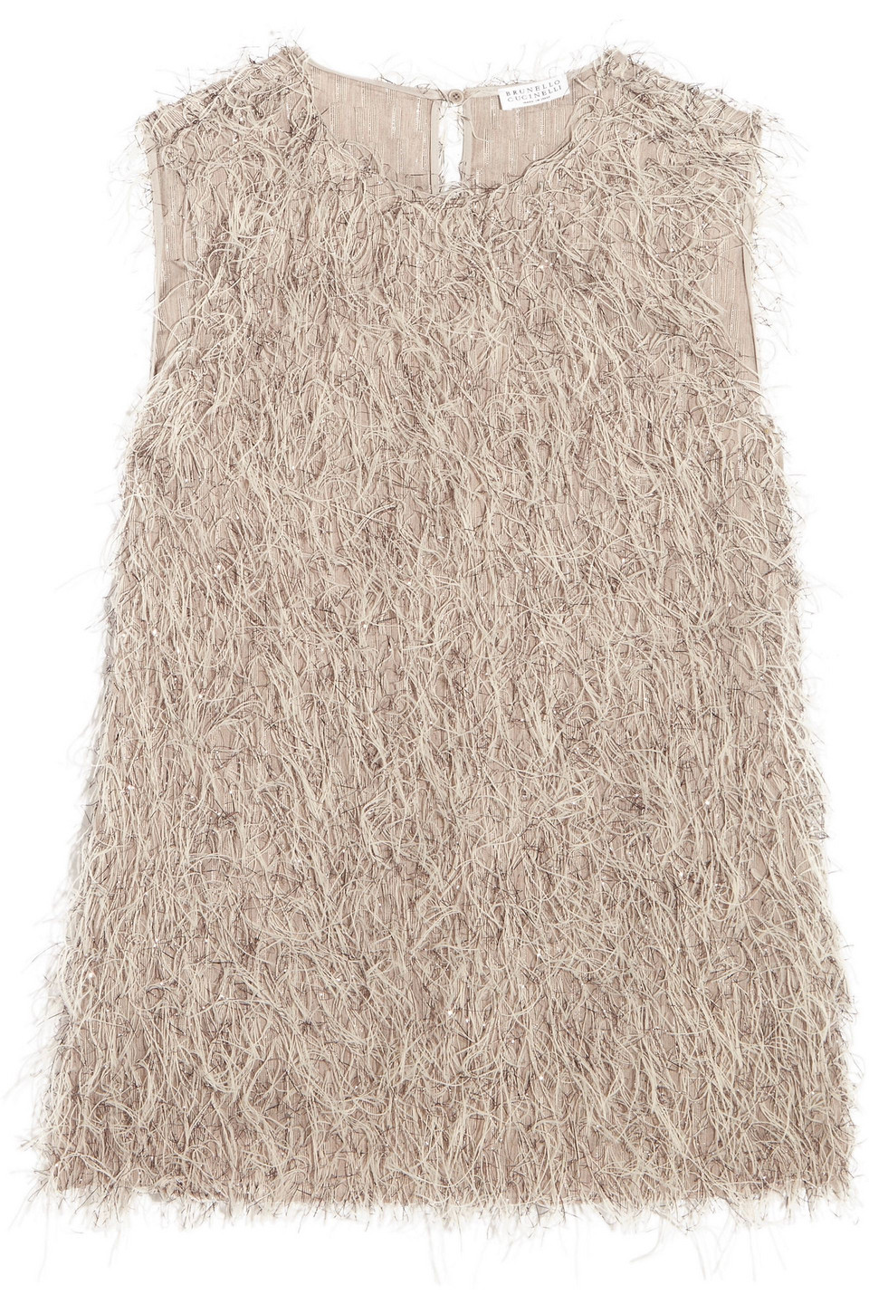 brunello cucinelli - metallic fil coupé top - gray - s
