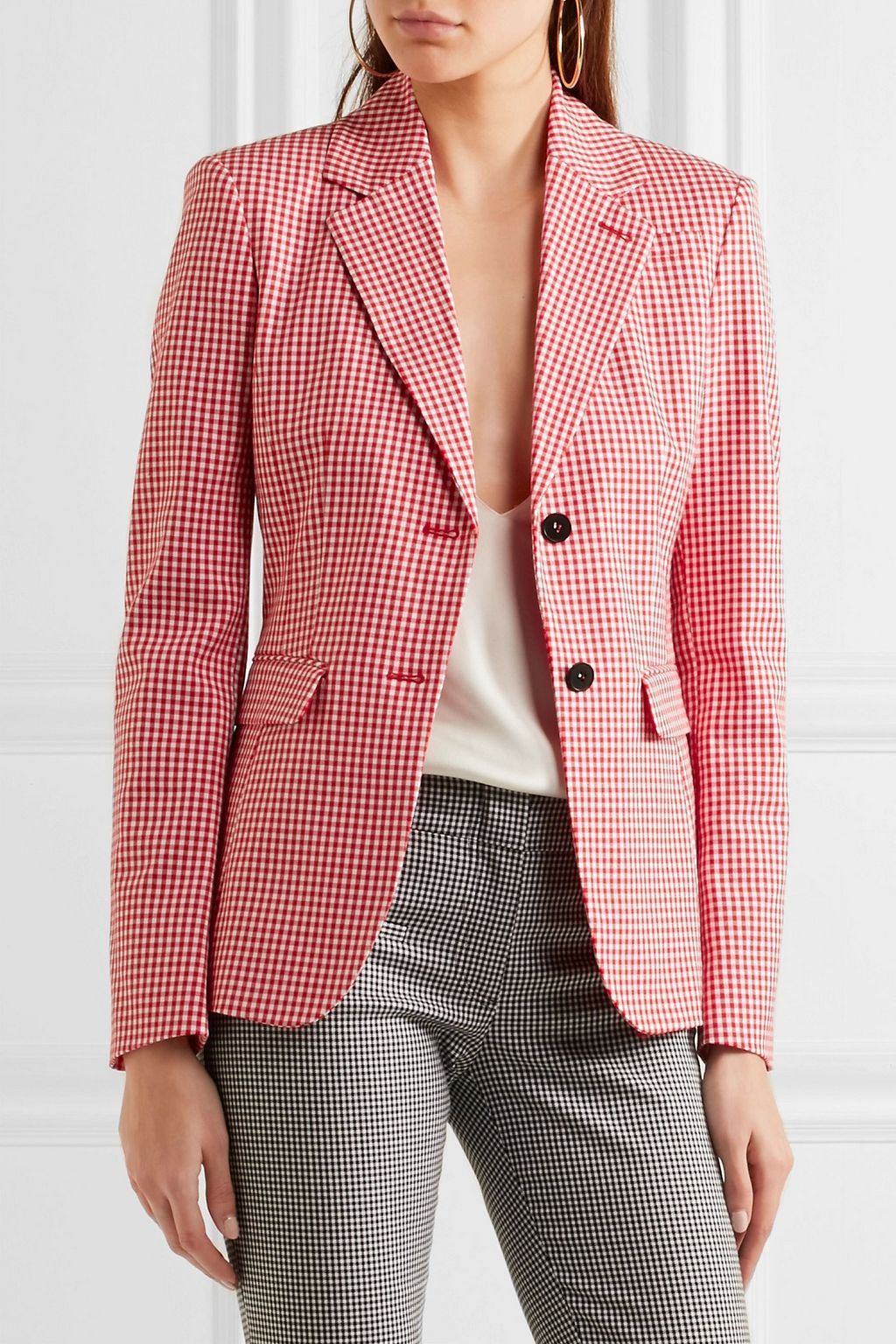 ALTUZARRA Fenice gingham cotton-blend twill blazer