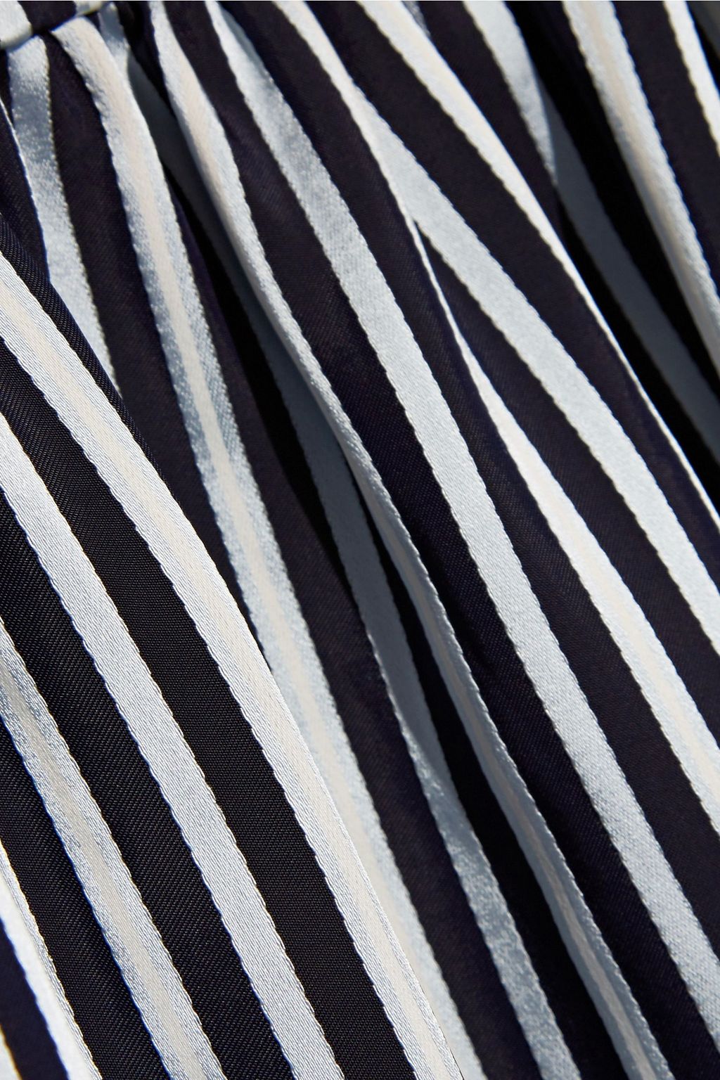ELIZABETH AND JAMES Jewel striped satin and crepe midi dress