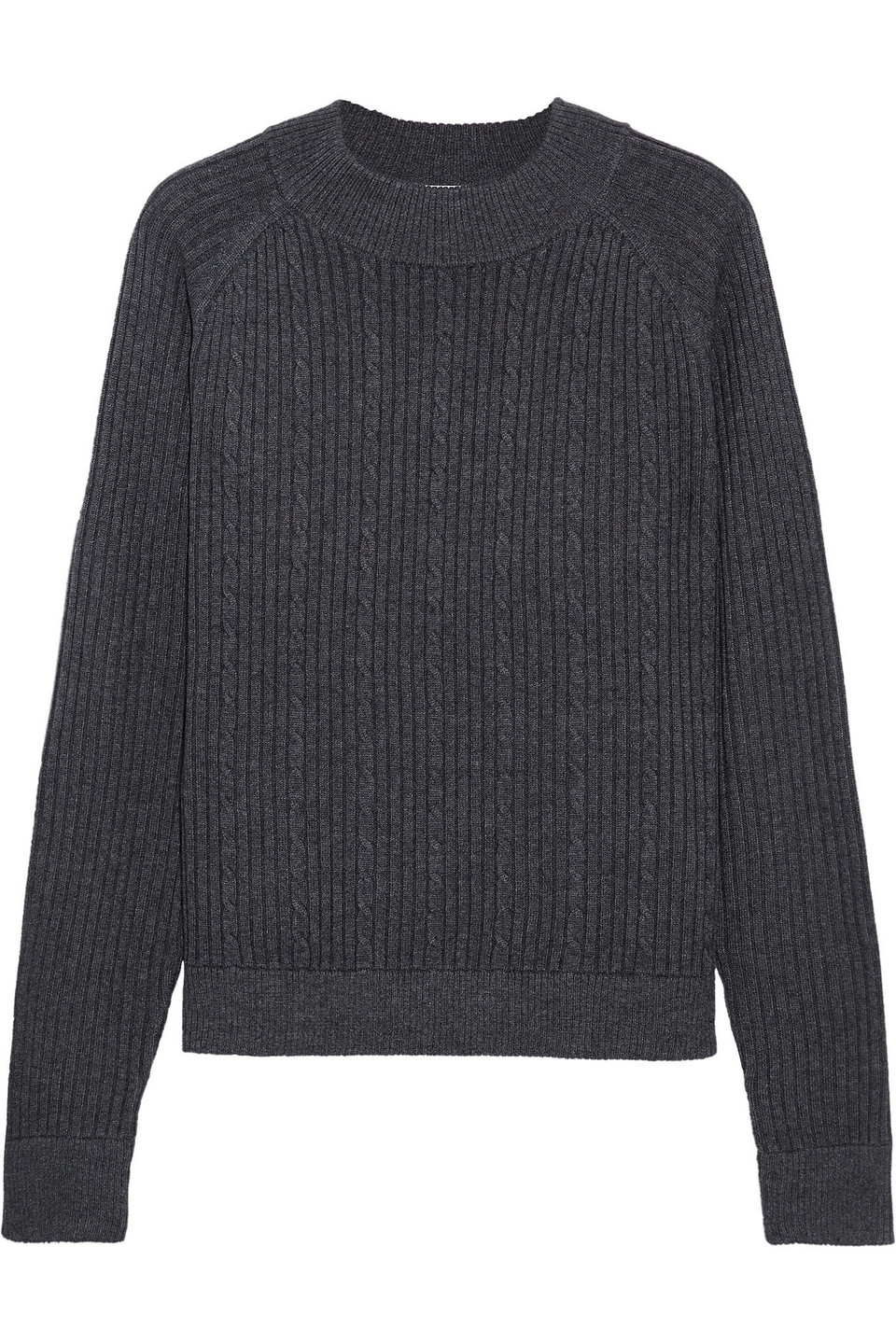 frame - cable-knit merino wool-blend sweater - gray - s