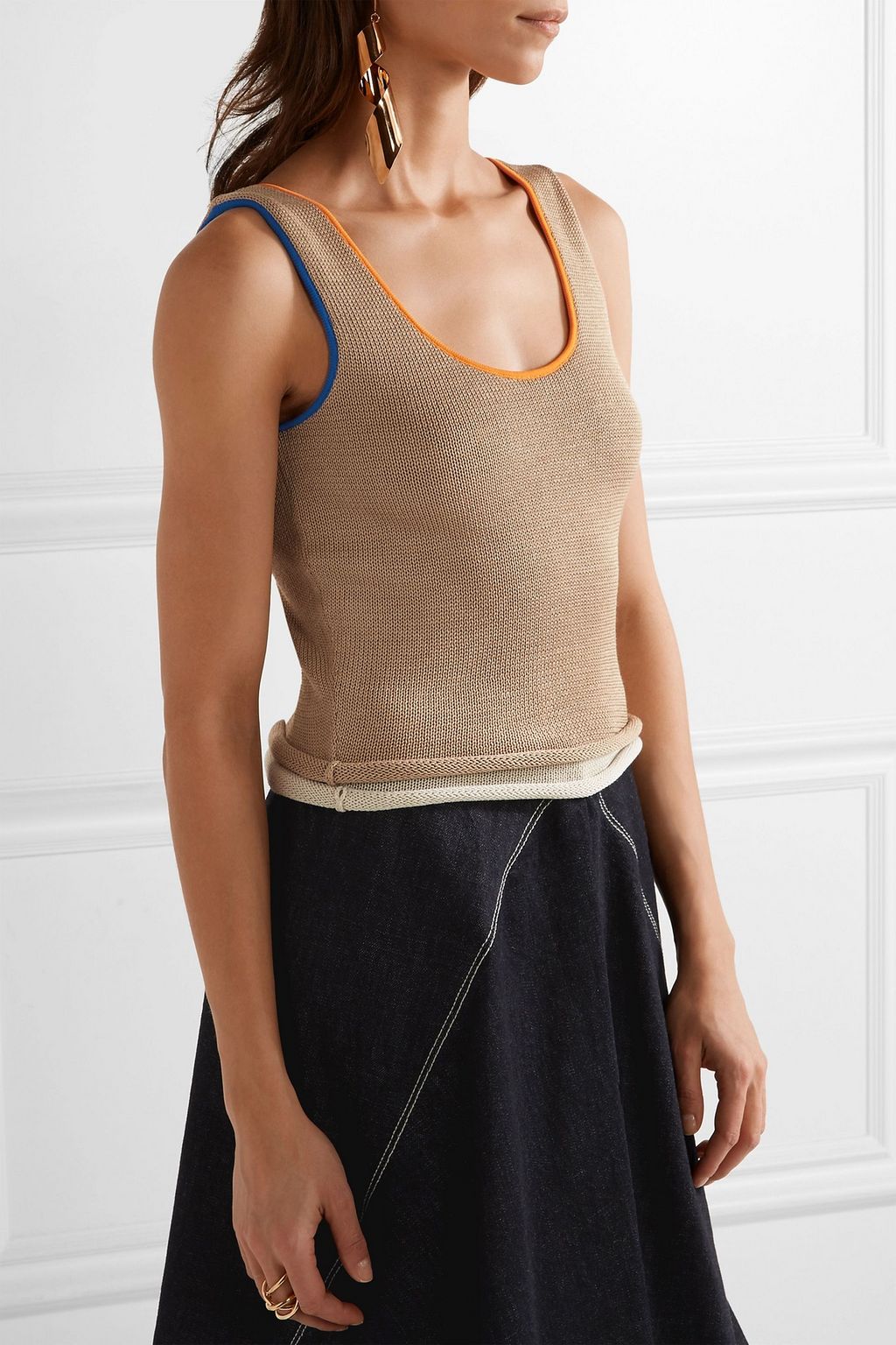 LOEWE Layered silk-blend top