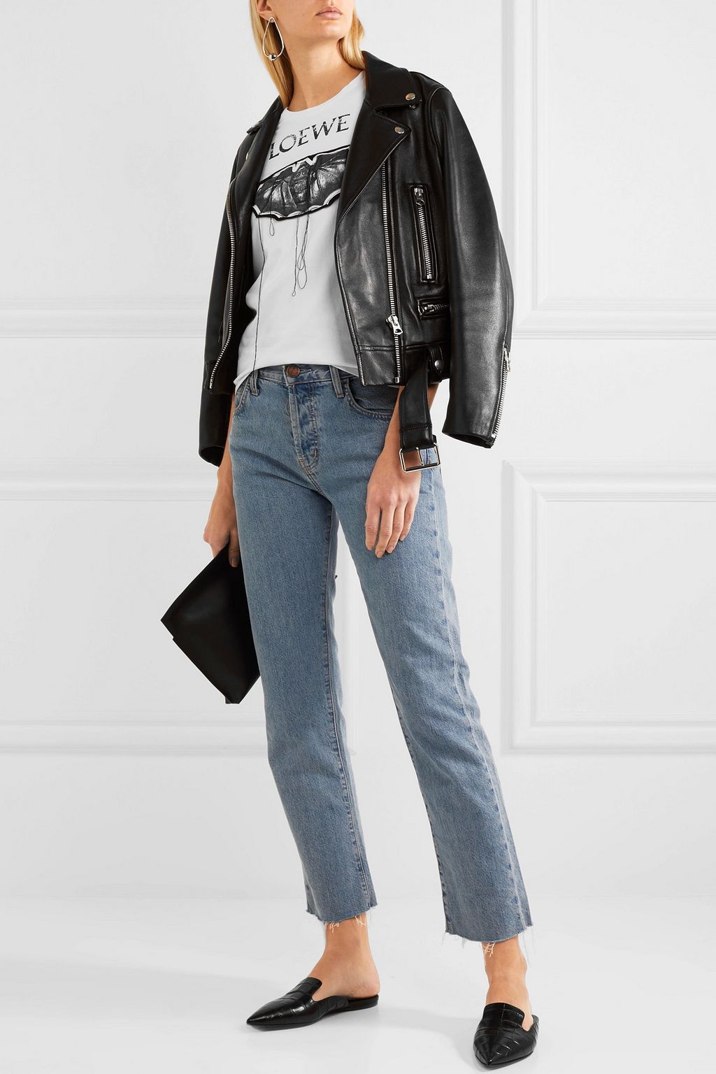 LOEWE Embroidered printed stretch-cotton T-shirt