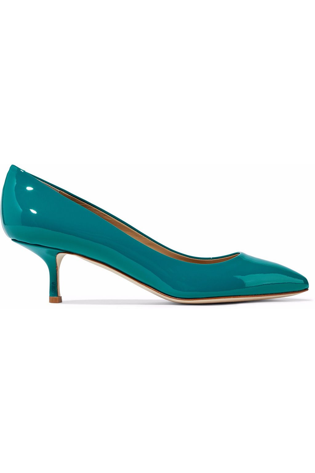 teal patent leather pumps