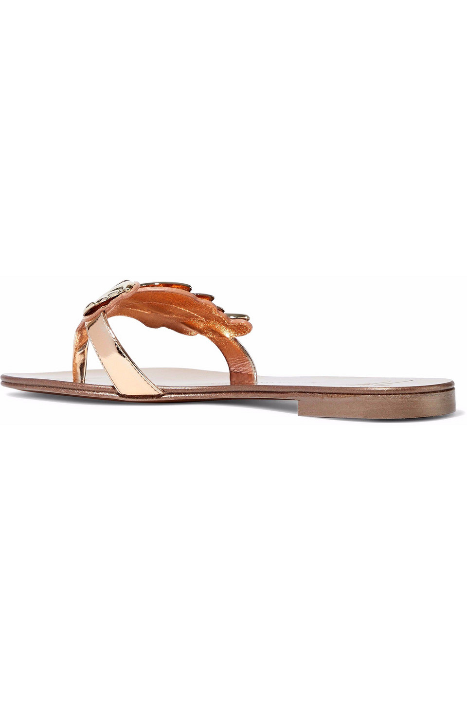 giuseppe zanotti - embellished metallic leather sandals - metallic - eu 39