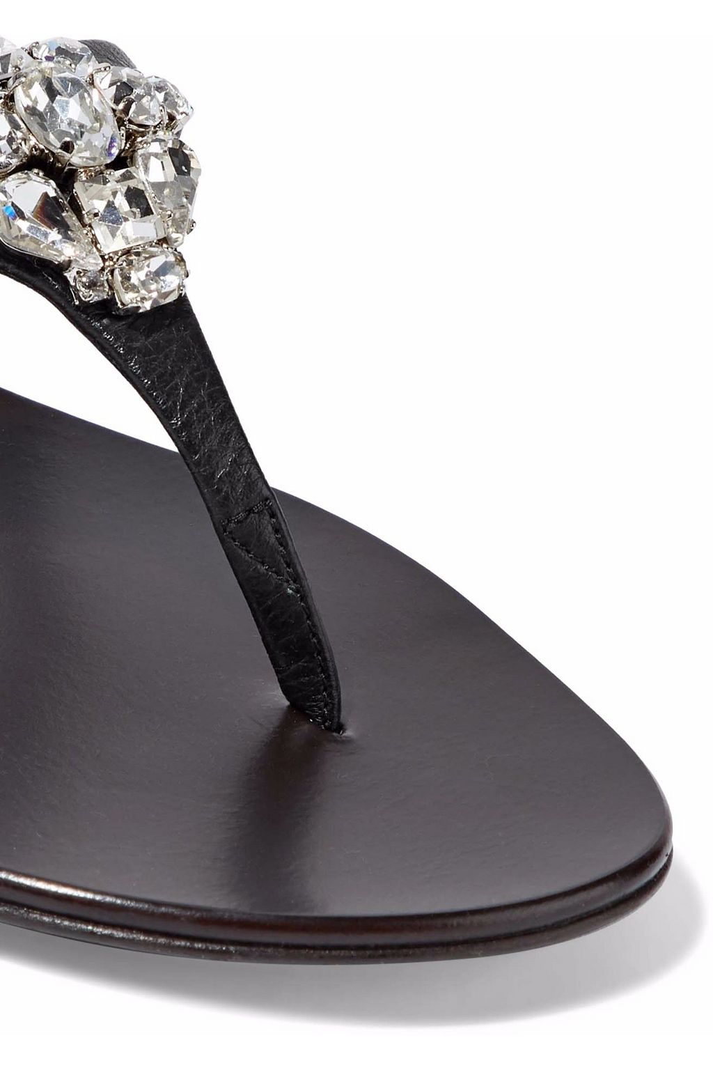 GIUSEPPE ZANOTTI Crystal-embellished leather sandals