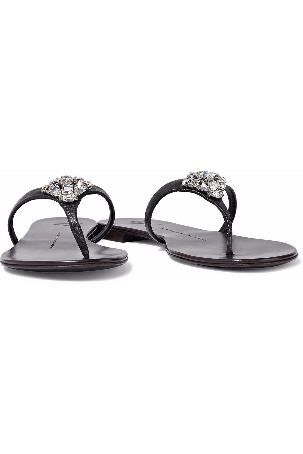 GIUSEPPE ZANOTTI Crystal-embellished leather sandals