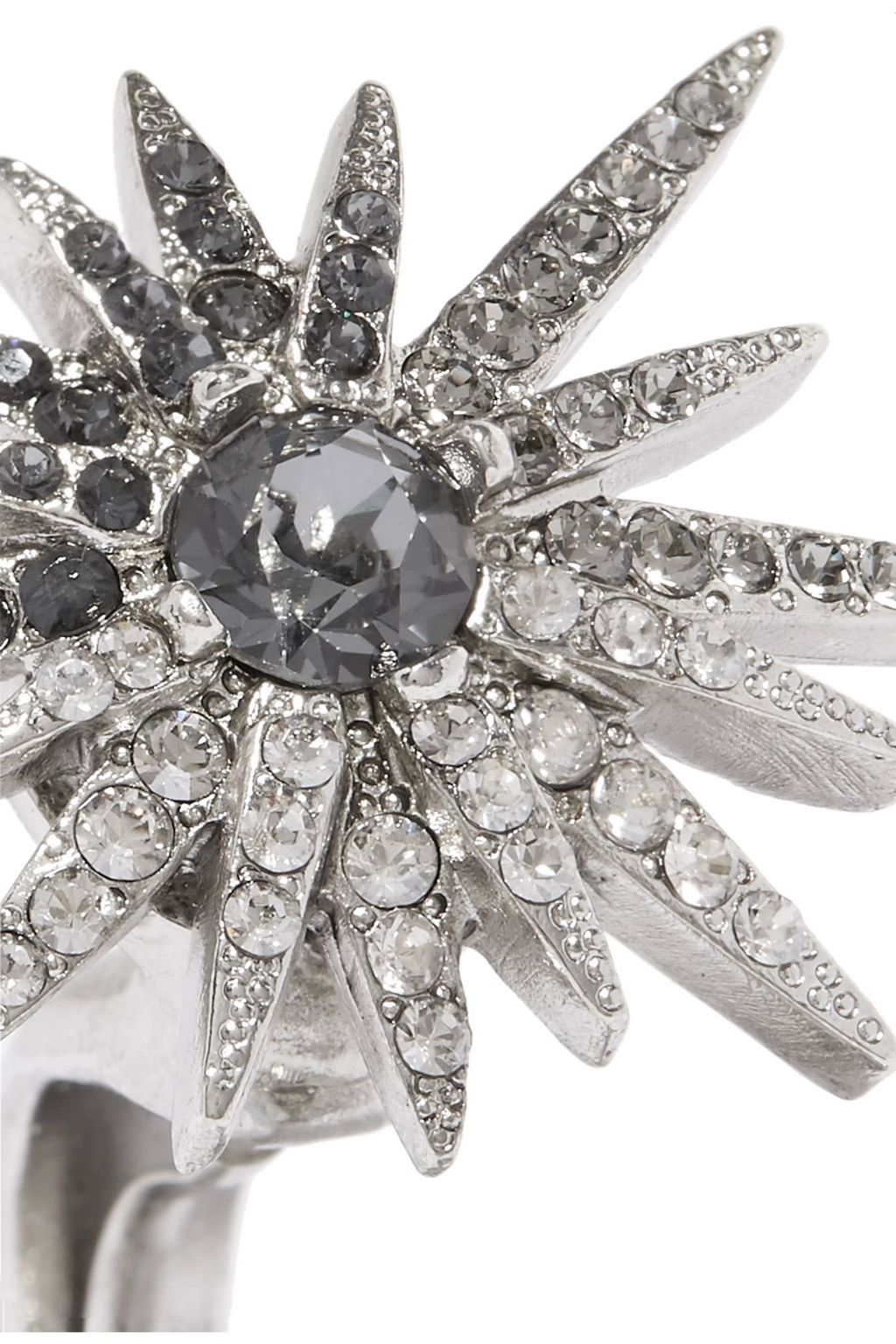 OSCAR DE LA RENTA Silver-tone crystal ring