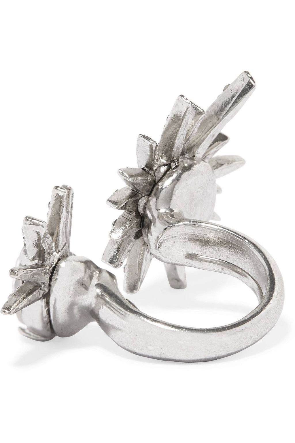 OSCAR DE LA RENTA Silver-tone crystal ring