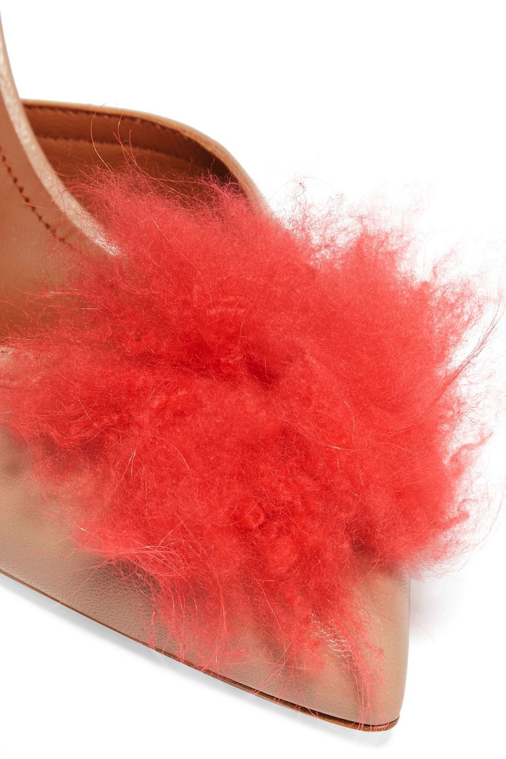 MALONE SOULIERS Jan cashmere pompom-embellished leather pumps