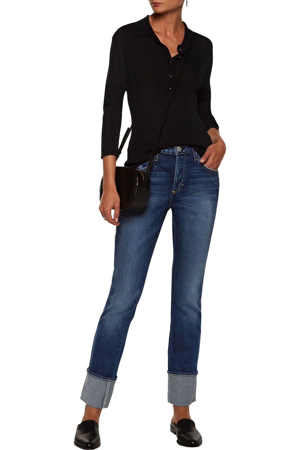AMO Darlin high-rise distressed straight-leg jeans