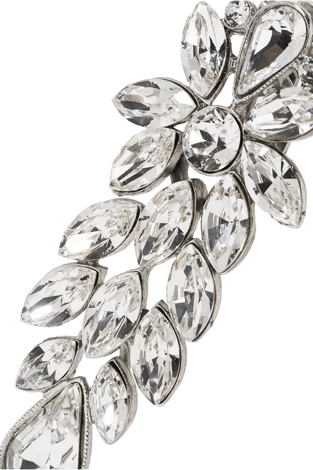 BEN-AMUN Silver-tone crystal clip earrings