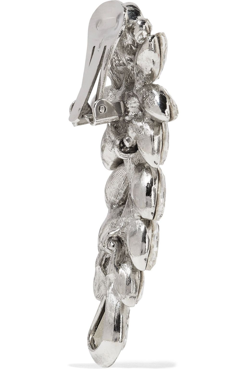 BEN-AMUN Silver-tone crystal clip earrings