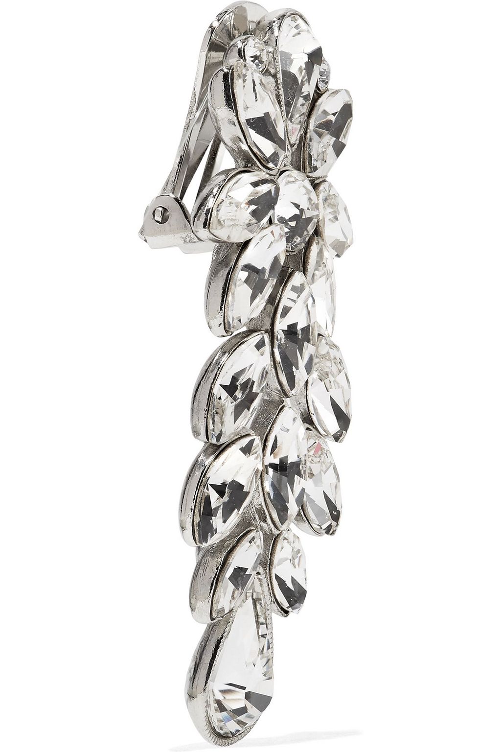 BEN-AMUN Silver-tone crystal clip earrings