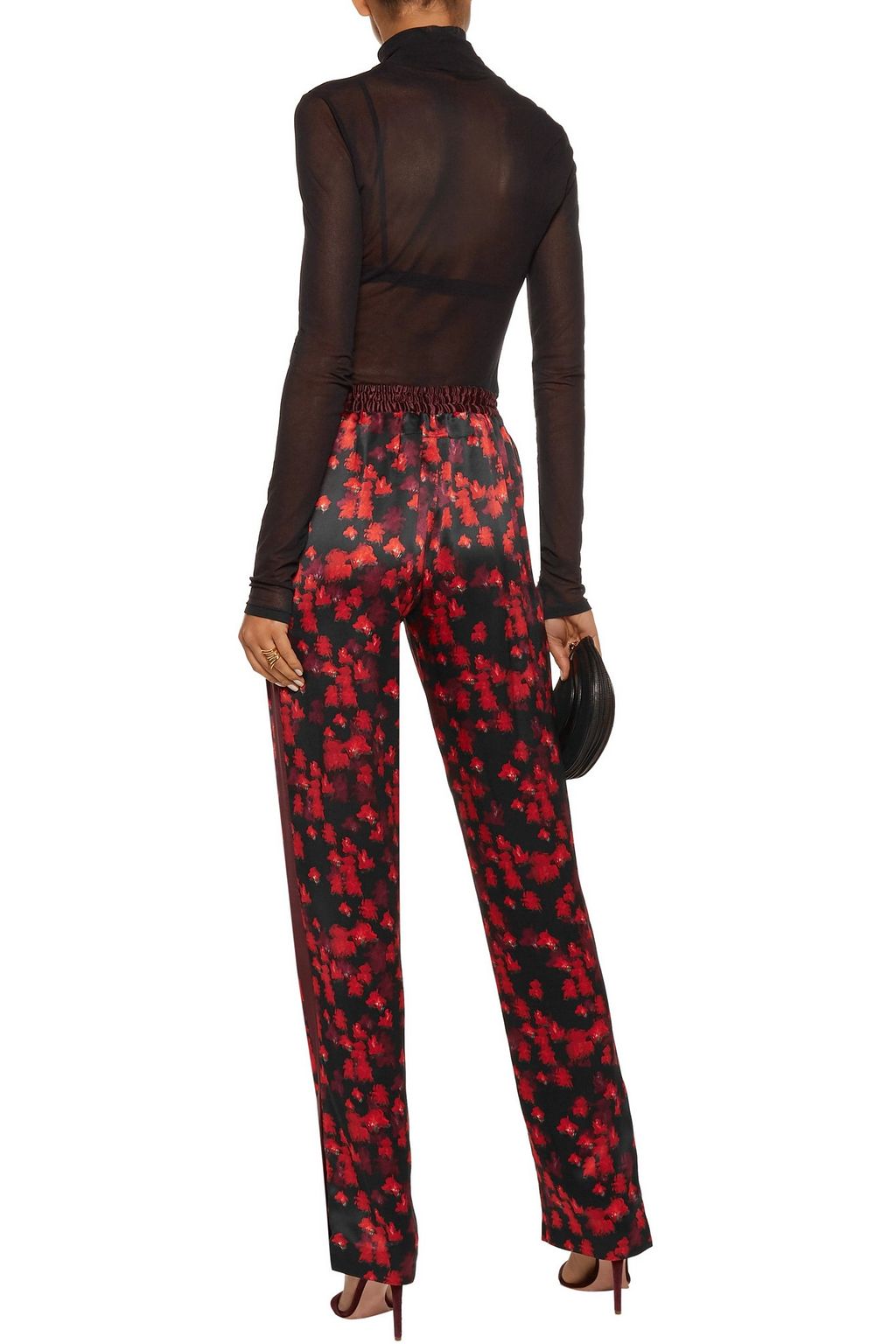GIVENCHY Printed silk-satin straight-leg pants