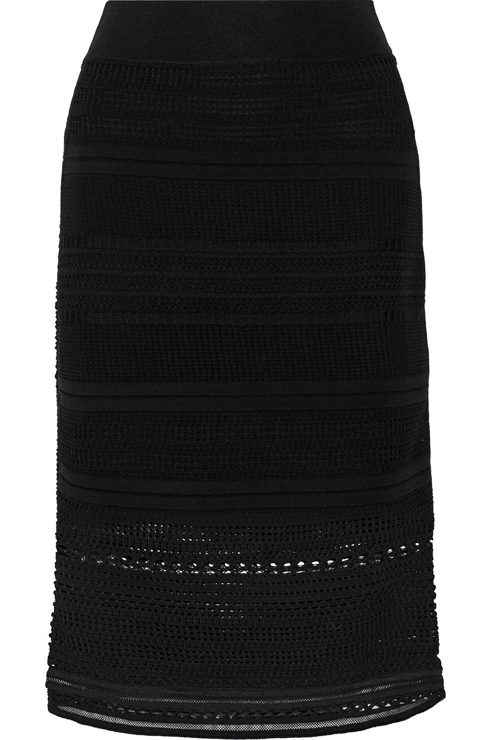 Ohne Titel Stretch Crochet-knit Skirt In Black